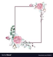 rectangular frame with roses royalty