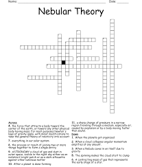 nebular theory crossword wordmint