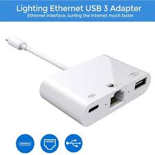 3 In 1 Lightning To Rj45 Hub 3 0 Ethernet Lan Wired Network Adapter Usb3 0 Otg Adapter Cable For Iphone To To Usb Camera Hubs Usb Hubs Aliexpress