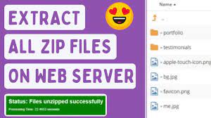 how to extract zip files on web server