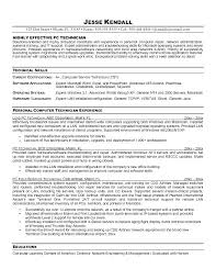 Computer Hardware And Networking Resume Format Tech Support Resumes