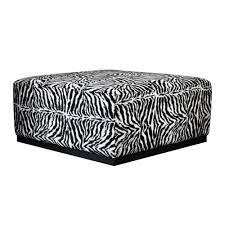 Large Square Zebra Fabric Coffee Table