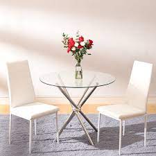 High Gloss Round Dining Table Glass