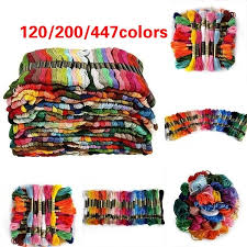 120 200 447 Colors Cross Stitch Thread Pattern Kit Chart Embroidery Floss Sewing Skeins