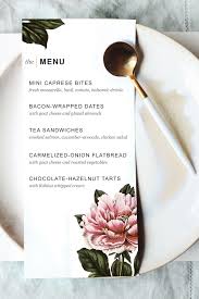 printable dinner party menu template