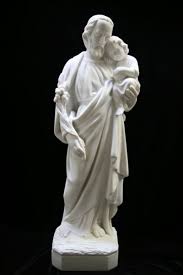 Saint Joseph With Child Statue Marble