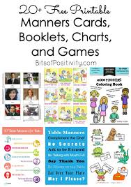 20 Free Printable Manners Cards Booklets Charts And