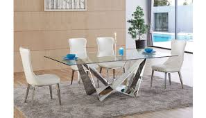 bradley modern glass top dining table