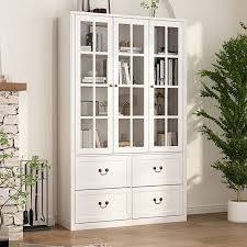 Aiegle Large Bookcase With Glass Doors