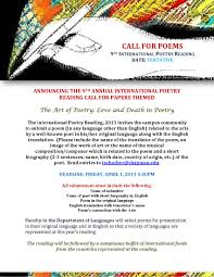 9th annual international poetry reading