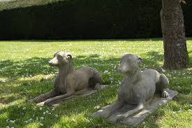 Pair Of Garden Dog Statues Dga By