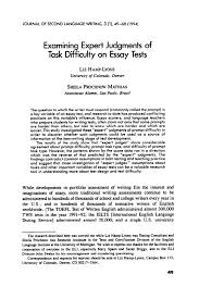 pdf examining expert judgments of task difficulty on essay tests pdf examining expert judgments of task difficulty on essay tests