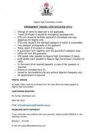 emergency travel certificates etc