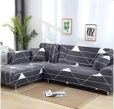 Tips for using bed bug couch covers. Buy Di Grazia L Shaped 3 2 Person Sofa Cushion Covers 2pcs Polyester Stretch Slipcovers 185 230 Cm 1pc Pillow Cover 45 45 Cm For 2 Piece Sectional L Shape Couch Blue White