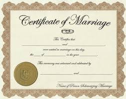Marriage License Printable Achievement Certificate Template