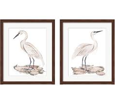 A White Heron 2 Piece Framed Art Print Set