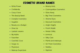 cosmetic brand names ideas