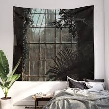 Greenhouse Window Dark Plants Room Wall