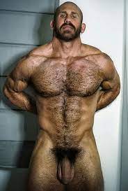 Nude muscular hairy men
