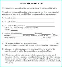 Commercial Sublease Agreement Template Word Sublease Contract