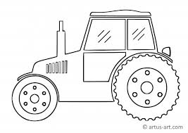 Viele tolle malvorlagen für kinder mit allem, was auf dem bauernhof fährt: Einfacher Traktor Ausmalbild Gratis Ausdrucken Ausmalen Artus Art