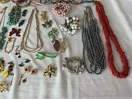 costume jewelry mixed lot necklace pins