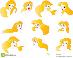 Pretty Lady Expression Chart Stock Vector Illustration Of