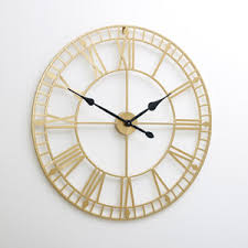 extra large rustic gold skeleton wall clock