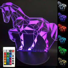 Amazon Com Bjyhiyh 3d Horse Lamp Horse Gifts For Girls Boys Kids Remote Control 16 Colors Changing Children Night Light Horse Toys Home Improvement