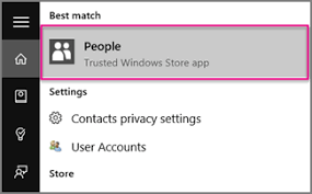 my contacts in mail for windows 10