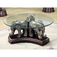 3 Elephant Sculpture Cocktail Table