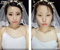 asian women removing makeup