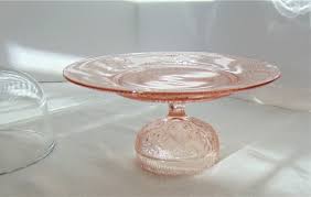 Small Pink Dessert Stand With Dome