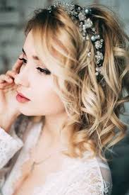 Easy hairstyles for women;half down half up hairstyle;elegant wedding hairstyle; 20 Medium Length Wedding Hairstyles For 2021 Brides Emmalovesweddings