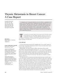 pdf thymic metastasis in t cancer