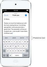 use predictive text on ipod touch
