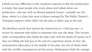 mark harris on a key passage from a very good essay by the a key passage from a very good essay by the director of the obama julius caesar about this one