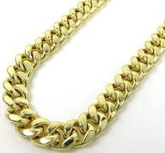 14 kt yellow gold miami cuban chain