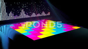 multicolor disco dancefloor with party