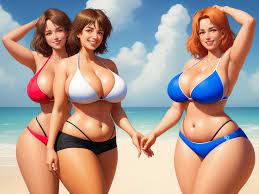 ai upscale image: two busty french girls with huge tits and huge