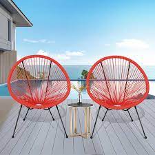 Runesay Red Round Outdoor Woven Chair