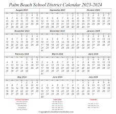 palm beach district calendar