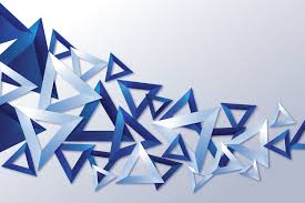 3d blue triangles print a wallpaper