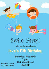 Pool Party Birthday Invitation Pool Party Pool Toys Swimming