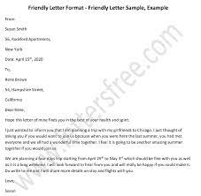 friendly letter format friendly