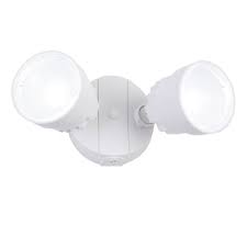 Lutec 2 Light White Outdoor Integrated Led Wall Or Eave Mount Flood Light P6221w The Home Depot