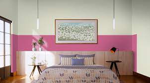 Pink Two Colour Combination Bedroom Design