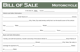 Free Texas Motorcycle Bill Of Sale Template Off Road Freedom