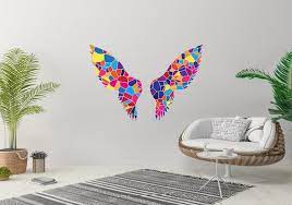 Colorful Wings Large Wall Art Stained