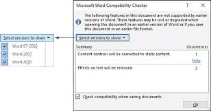 How To Check Document Compatibility With Word 2016 Dummies